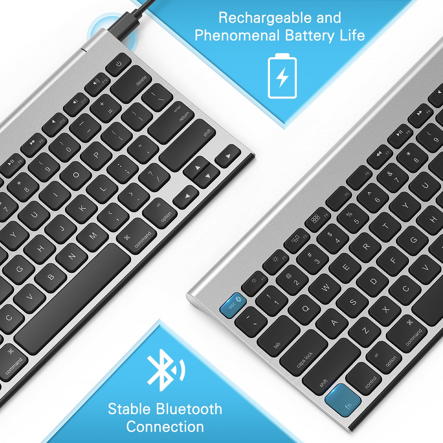 Jelly Comb – clavier Bluetooth rétroéclairé, Recha – Grandado